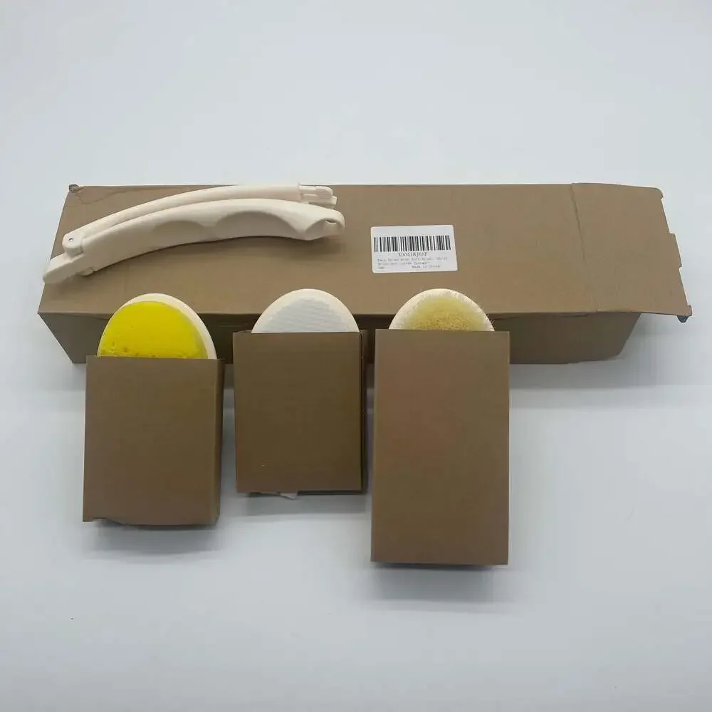 3-in-1 Foldable Back Brush Set with Soft,‎ Stiff, and Loofah Sponge